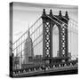 Manhattan Bridge with the Empire State Building from Brooklyn Bridge-Philippe Hugonnard-Stretched Canvas