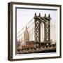 Manhattan Bridge with the Empire State Building from Brooklyn Bridge-Philippe Hugonnard-Framed Photographic Print