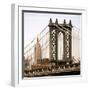 Manhattan Bridge with the Empire State Building from Brooklyn Bridge-Philippe Hugonnard-Framed Photographic Print