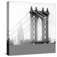 Manhattan Bridge with the Empire State Building from Brooklyn Bridge-Philippe Hugonnard-Stretched Canvas