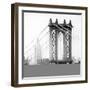 Manhattan Bridge with the Empire State Building from Brooklyn Bridge-Philippe Hugonnard-Framed Photographic Print