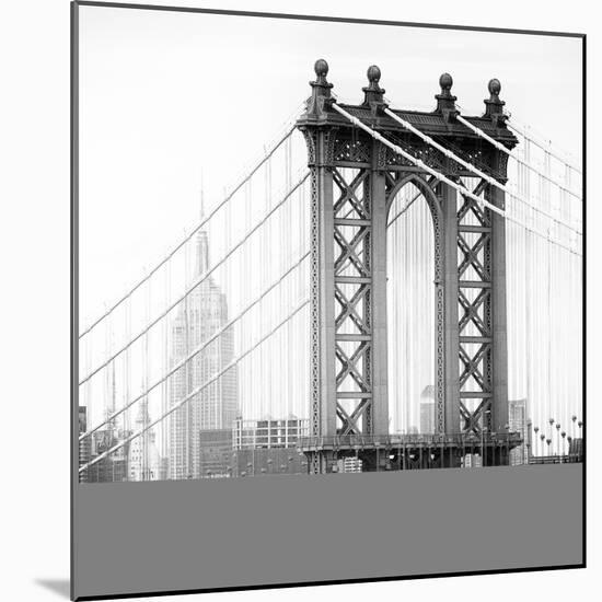 Manhattan Bridge with the Empire State Building from Brooklyn Bridge-Philippe Hugonnard-Mounted Photographic Print