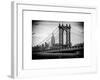 Manhattan Bridge with the Empire State Building from Brooklyn Bridge-Philippe Hugonnard-Framed Art Print