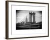 Manhattan Bridge with the Empire State Building from Brooklyn Bridge-Philippe Hugonnard-Framed Art Print