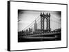 Manhattan Bridge with the Empire State Building from Brooklyn Bridge-Philippe Hugonnard-Framed Stretched Canvas