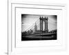 Manhattan Bridge with the Empire State Building from Brooklyn Bridge-Philippe Hugonnard-Framed Art Print