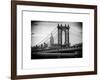 Manhattan Bridge with the Empire State Building from Brooklyn Bridge-Philippe Hugonnard-Framed Art Print