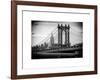 Manhattan Bridge with the Empire State Building from Brooklyn Bridge-Philippe Hugonnard-Framed Art Print