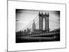 Manhattan Bridge with the Empire State Building from Brooklyn Bridge-Philippe Hugonnard-Mounted Art Print