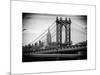 Manhattan Bridge with the Empire State Building from Brooklyn Bridge-Philippe Hugonnard-Mounted Art Print