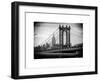 Manhattan Bridge with the Empire State Building from Brooklyn Bridge-Philippe Hugonnard-Framed Art Print