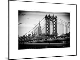 Manhattan Bridge with the Empire State Building from Brooklyn Bridge-Philippe Hugonnard-Mounted Art Print