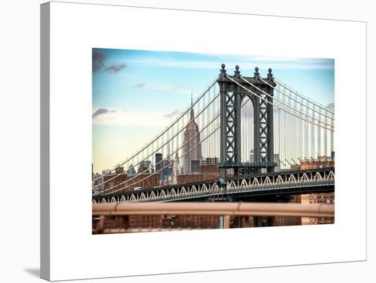 Manhattan Bridge with the Empire State Building from Brooklyn Bridge-Philippe Hugonnard-Stretched Canvas