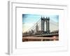 Manhattan Bridge with the Empire State Building from Brooklyn Bridge-Philippe Hugonnard-Framed Art Print