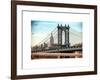 Manhattan Bridge with the Empire State Building from Brooklyn Bridge-Philippe Hugonnard-Framed Art Print