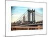 Manhattan Bridge with the Empire State Building from Brooklyn Bridge-Philippe Hugonnard-Mounted Art Print