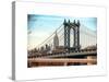 Manhattan Bridge with the Empire State Building from Brooklyn Bridge-Philippe Hugonnard-Stretched Canvas