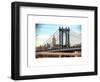 Manhattan Bridge with the Empire State Building from Brooklyn Bridge-Philippe Hugonnard-Framed Art Print