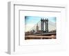 Manhattan Bridge with the Empire State Building from Brooklyn Bridge-Philippe Hugonnard-Framed Art Print