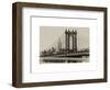 Manhattan Bridge with the Empire State Building from Brooklyn Bridge-Philippe Hugonnard-Framed Art Print