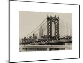 Manhattan Bridge with the Empire State Building from Brooklyn Bridge-Philippe Hugonnard-Mounted Art Print