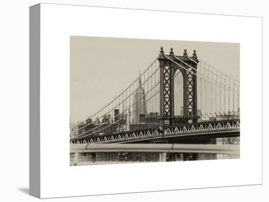 Manhattan Bridge with the Empire State Building from Brooklyn Bridge-Philippe Hugonnard-Stretched Canvas