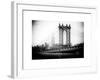 Manhattan Bridge with the Empire State Building from Brooklyn Bridge-Philippe Hugonnard-Framed Art Print