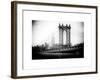 Manhattan Bridge with the Empire State Building from Brooklyn Bridge-Philippe Hugonnard-Framed Art Print