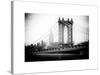 Manhattan Bridge with the Empire State Building from Brooklyn Bridge-Philippe Hugonnard-Stretched Canvas