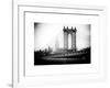 Manhattan Bridge with the Empire State Building from Brooklyn Bridge-Philippe Hugonnard-Framed Art Print