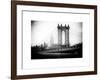 Manhattan Bridge with the Empire State Building from Brooklyn Bridge-Philippe Hugonnard-Framed Art Print