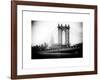 Manhattan Bridge with the Empire State Building from Brooklyn Bridge-Philippe Hugonnard-Framed Art Print