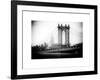 Manhattan Bridge with the Empire State Building from Brooklyn Bridge-Philippe Hugonnard-Framed Art Print