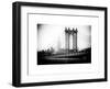 Manhattan Bridge with the Empire State Building from Brooklyn Bridge-Philippe Hugonnard-Framed Art Print