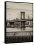 Manhattan Bridge with the Empire State Building from Brooklyn-Philippe Hugonnard-Framed Stretched Canvas