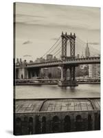 Manhattan Bridge with the Empire State Building from Brooklyn-Philippe Hugonnard-Stretched Canvas