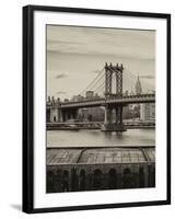 Manhattan Bridge with the Empire State Building from Brooklyn-Philippe Hugonnard-Framed Photographic Print