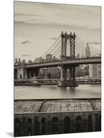 Manhattan Bridge with the Empire State Building from Brooklyn-Philippe Hugonnard-Mounted Photographic Print