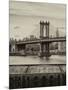 Manhattan Bridge with the Empire State Building from Brooklyn-Philippe Hugonnard-Mounted Photographic Print