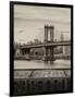 Manhattan Bridge with the Empire State Building from Brooklyn-Philippe Hugonnard-Framed Photographic Print