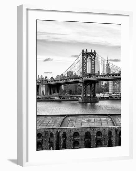 Manhattan Bridge with the Empire State Building from Brooklyn-Philippe Hugonnard-Framed Photographic Print