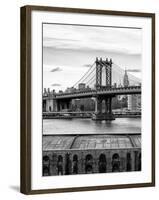 Manhattan Bridge with the Empire State Building from Brooklyn-Philippe Hugonnard-Framed Photographic Print