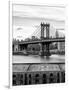 Manhattan Bridge with the Empire State Building from Brooklyn-Philippe Hugonnard-Framed Photographic Print