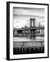 Manhattan Bridge with the Empire State Building from Brooklyn-Philippe Hugonnard-Framed Photographic Print