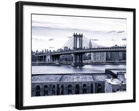 Manhattan Bridge with the Empire State Building from Brooklyn-Philippe Hugonnard-Framed Photographic Print