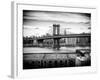 Manhattan Bridge with the Empire State Building from Brooklyn-Philippe Hugonnard-Framed Photographic Print