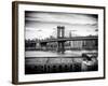 Manhattan Bridge with the Empire State Building from Brooklyn-Philippe Hugonnard-Framed Photographic Print