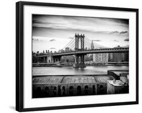 Manhattan Bridge with the Empire State Building from Brooklyn-Philippe Hugonnard-Framed Photographic Print