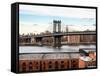 Manhattan Bridge with the Empire State Building from Brooklyn-Philippe Hugonnard-Framed Stretched Canvas