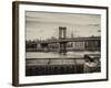 Manhattan Bridge with the Empire State Building from Brooklyn-Philippe Hugonnard-Framed Photographic Print